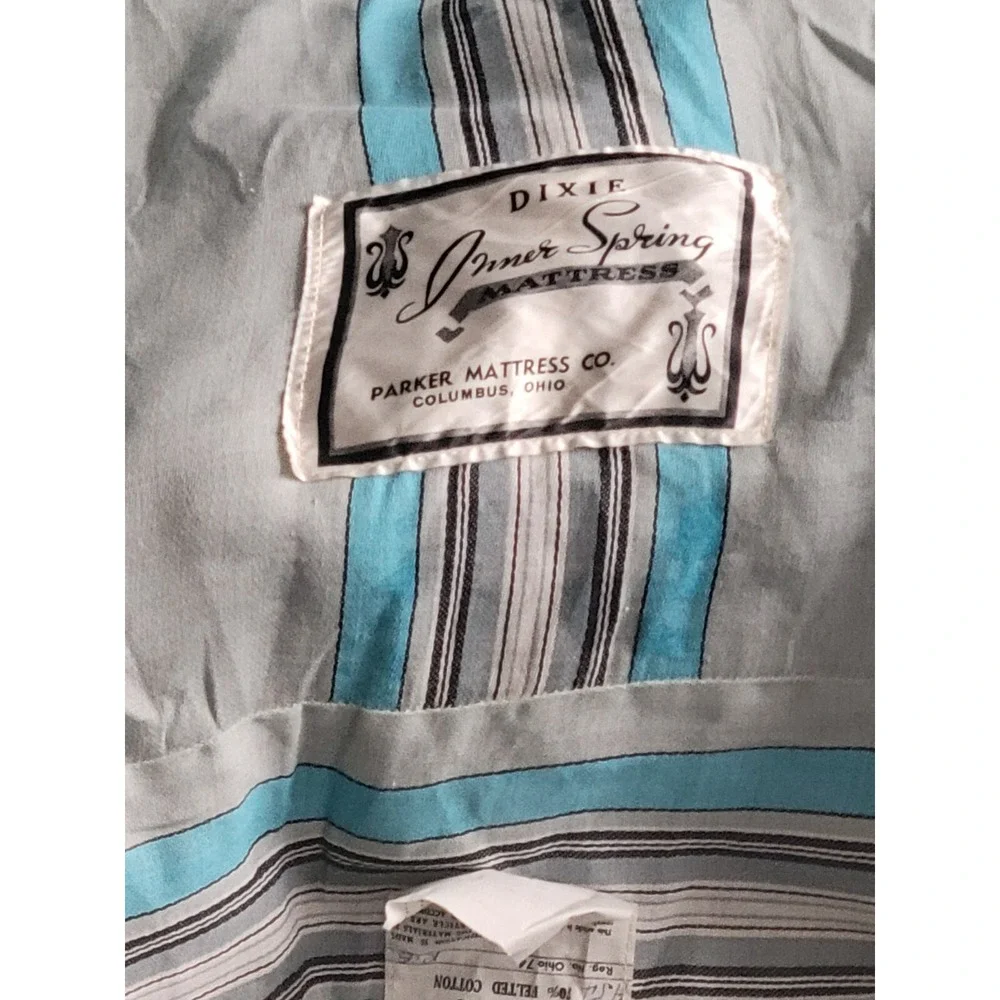 Vintage Old Stock Unused Mattress Ticking‎ Fabric Striped Turquoise